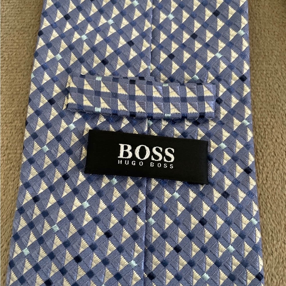 Hugo Boss Blue Patterned Men's tie - Picture 3 of 6